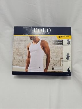 NWT Polo Ralph Lauren Men's 3 Ribbed Classic Fit Tag Free Cotton Tank Top  XL